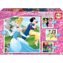 Sæt med 4 Puslespil   Princesses Disney Magical         16 x 16 cm