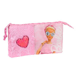 Tredobbelt bæretaske Barbie Girl Pink 22 x 12 x 3 cm
