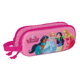 Dobbelt carry-all Princesses Disney 3D Pink 21 x 8 x 6 cm