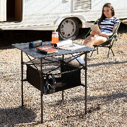 Sammenklappeligt campingbord med kurv og betræk Folble InnovaGoods