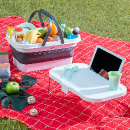 Sammenklappelig picnickurv med bakkebord Pickning InnovaGoods