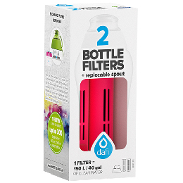 Refiller filterflaske Rød 2 stk refiller + mundstykke 1 pk