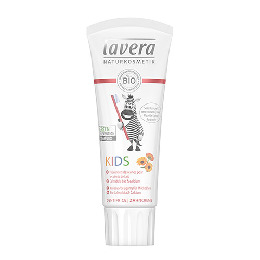 Børnetandpasta Basis Sensitiv jordbær/hindbær og morgenfrue Lavera 75 ml