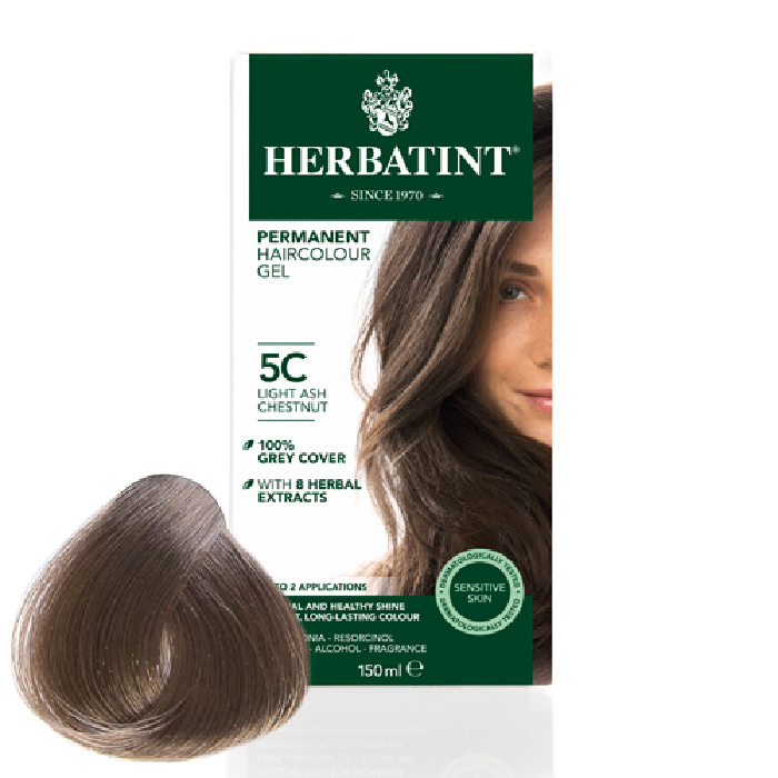 Herbatint 5C hårfarve Light Ash Chestnut 150 ml
