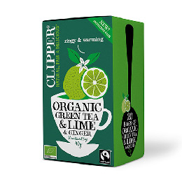 Grøn Te m. Lime & Ingefær Ø Clipper 20 br