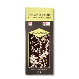 Chokolade mørk ingefær/lemon Ø 72% 75 g