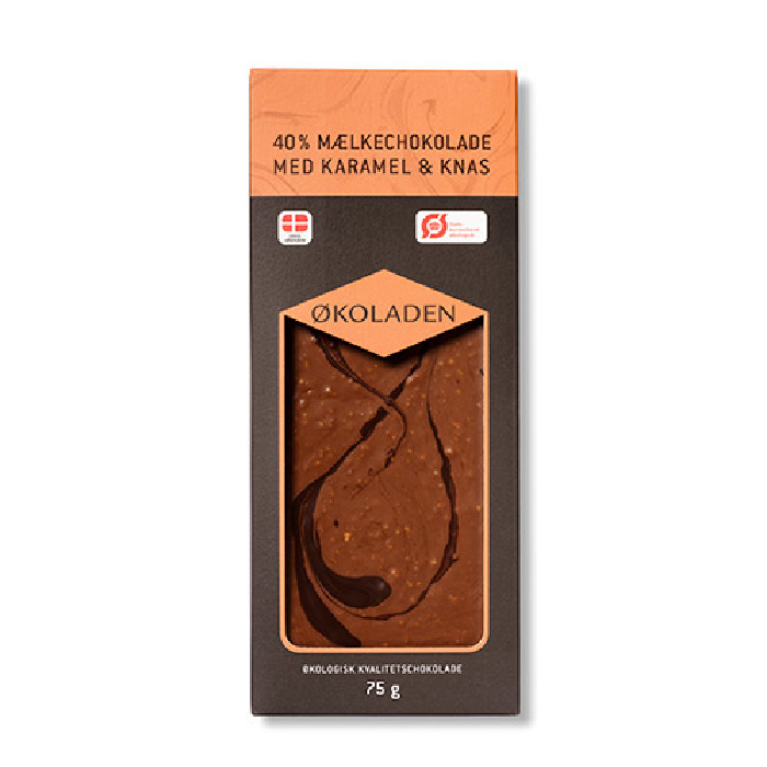 Chokolade mælk karamel/knas Ø 40% 75 g