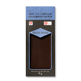 Chokolade mørk 70% Ø kakaobønner fra Peru 75 g