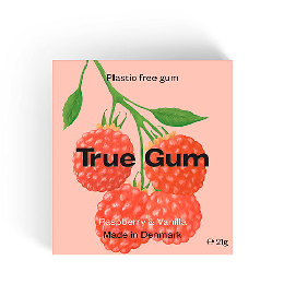 Tyggegummi Raspberry & Vanilla True Gum 21 g