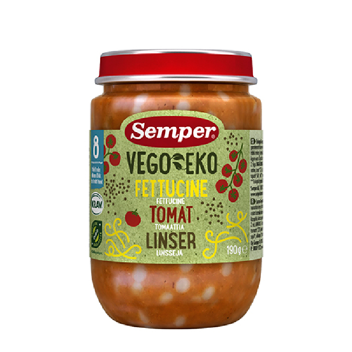Babymos Ø fettucine tomat & linser fra 8 mdr. 190 g