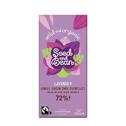 Mørk chokolade Ø 72% m.  lavendel Seed & Bean 85 g
