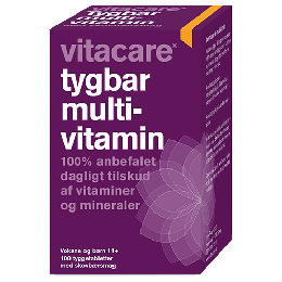Tygbar Multivitamin til voksne (11+) VitaCare 100 tab