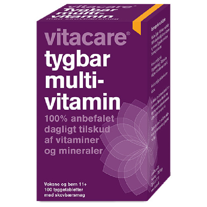Tygbar Multivitamin til voksne (11+) VitaCare 100 tab