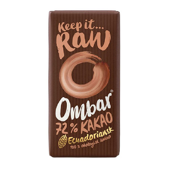 Raw chokolade 72 % Ombar Ø 35 g