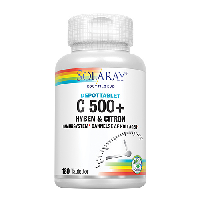 C-vitamin C500+ hyben, citron  Solaray 180 tab